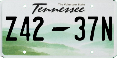 TN license plate Z4237N