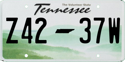 TN license plate Z4237W