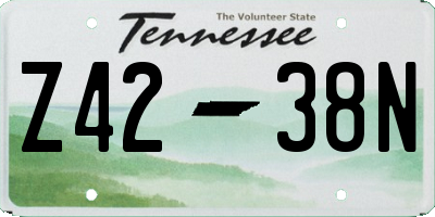 TN license plate Z4238N