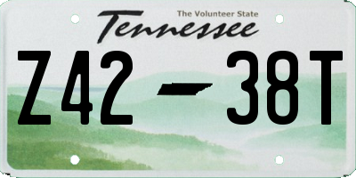 TN license plate Z4238T