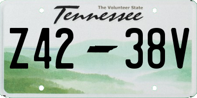TN license plate Z4238V