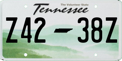 TN license plate Z4238Z
