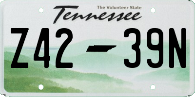 TN license plate Z4239N