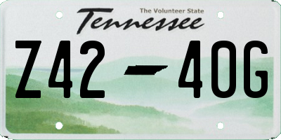 TN license plate Z4240G