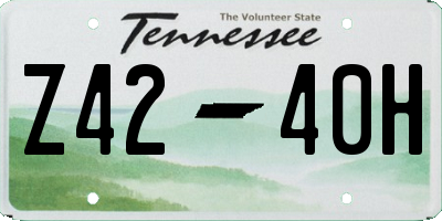 TN license plate Z4240H