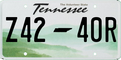 TN license plate Z4240R