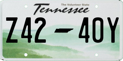 TN license plate Z4240Y