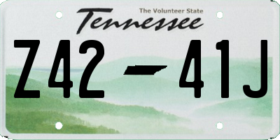 TN license plate Z4241J