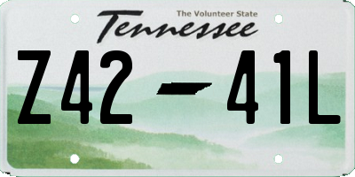 TN license plate Z4241L