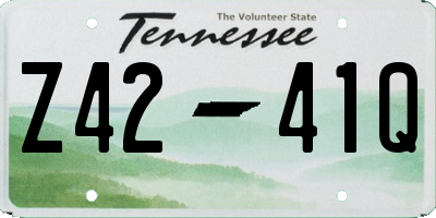 TN license plate Z4241Q