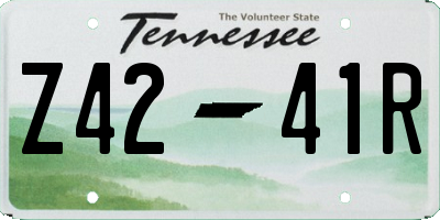 TN license plate Z4241R