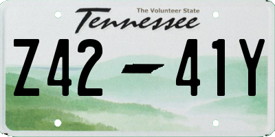 TN license plate Z4241Y