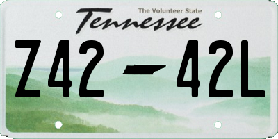 TN license plate Z4242L