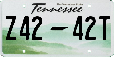 TN license plate Z4242T