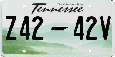 TN license plate Z4242V