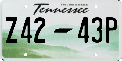 TN license plate Z4243P