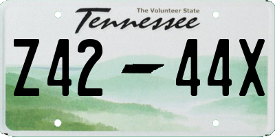 TN license plate Z4244X