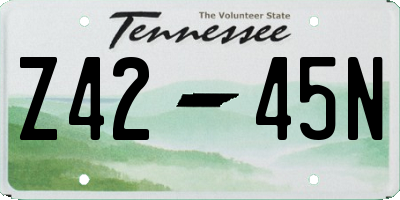 TN license plate Z4245N