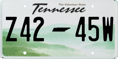 TN license plate Z4245W