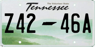 TN license plate Z4246A