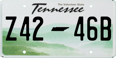 TN license plate Z4246B