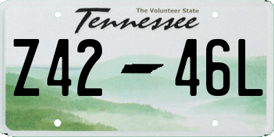 TN license plate Z4246L