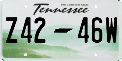 TN license plate Z4246W
