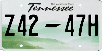 TN license plate Z4247H