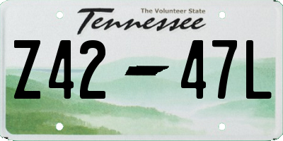 TN license plate Z4247L