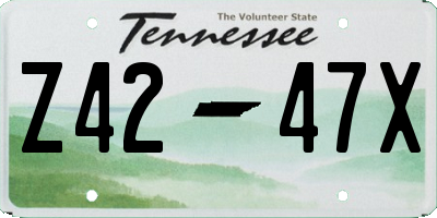 TN license plate Z4247X