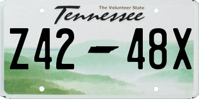 TN license plate Z4248X