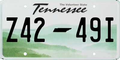 TN license plate Z4249I
