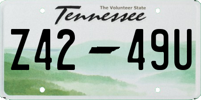 TN license plate Z4249U