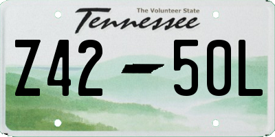 TN license plate Z4250L