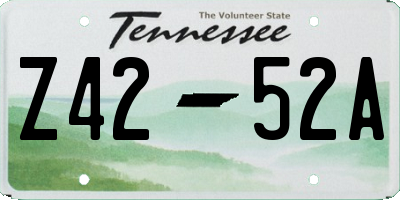 TN license plate Z4252A