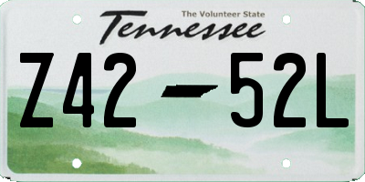 TN license plate Z4252L