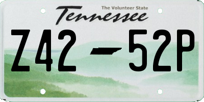 TN license plate Z4252P