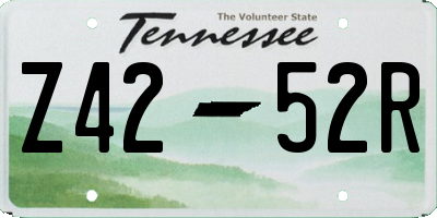 TN license plate Z4252R