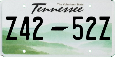 TN license plate Z4252Z