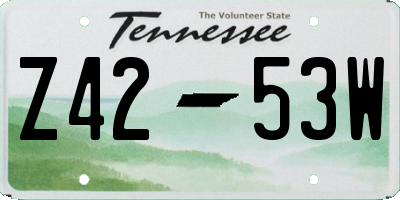 TN license plate Z4253W