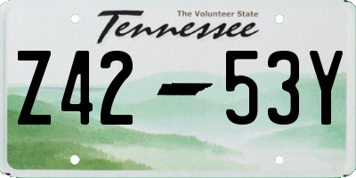 TN license plate Z4253Y