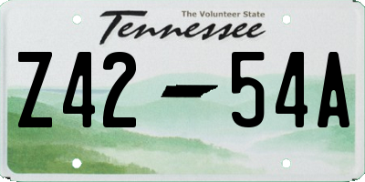 TN license plate Z4254A