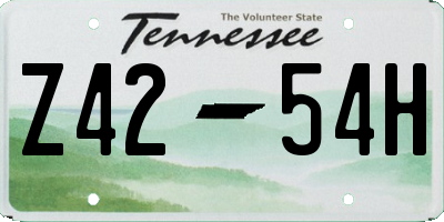 TN license plate Z4254H