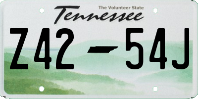 TN license plate Z4254J