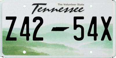 TN license plate Z4254X