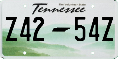 TN license plate Z4254Z