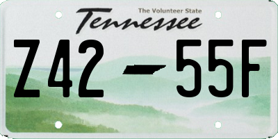 TN license plate Z4255F