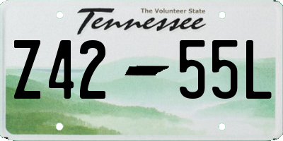 TN license plate Z4255L