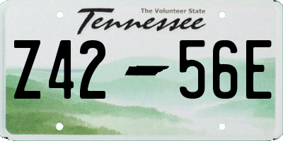 TN license plate Z4256E