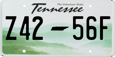 TN license plate Z4256F